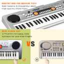 Raimy Piano Keyboard for Kids 49 Keys Portable Keyboard Piano Early Learning Educational Electronic Musical Instrument Toys Gifts for 3 4 5 6 7 8 9 Year Old Boys and Girls (Silver)