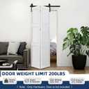 36" Bifold Sliding Barn Door Hardware Track Kit, Fit Two 16" Bi-Fold Closet Doors, Slide Mounted Roller Heavy Duty Bifold Barn Door Hardware Kit, Smoothly and Quietly, Easy Install (Door Not Included)