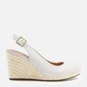 Lvemas Womens Espadrilles Wedge Sandals Closed Toe Slingback Wedges Pumps Platform Heeled Sandal, White, Size 9.5