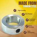 (4-Pack) 1 Bore Solid Steel Shaft Collars with Zinc Plated Coating - Durable Shaft Collars Suitable for Machinery and Industrial Use