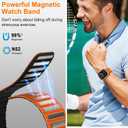 Tasikar Magnetic Bands Compatible with Apple Watch 49mm 46mm 45mm 44mm 42mm Soft Silicone Replacement Loop Wristband for iWatch Ultra 3 2 1 SE Series 11 10 9 8 7 6 5 4 3, Orange-Black