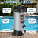 RovPool Offline Automatic Pool Chlorinator,9 lbs Capacity Pool Chlorine Feeder,Easy Set Automatic Chlorinator Feeder with Adjustable Output,Chlorinator for Inground/Above Ground Pool Chlorinator,Grey