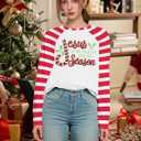 Christmas T Shirt for Women Funny Saying Xmas Tee Shirts Raglan Baseball Long Sleeve Gift Tee Tops (XX-Large)