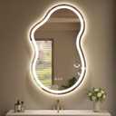 SMIROR 20x32 Irregular Led Lighted Bathroom Vanity Mirror