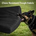 RRPETHOME 4" Indestructible Chew Proof Dog Beds for Aggressive Chewers,Durable Waterproof Fabic Chew Resistant Crate Dog Bed for Puppy Teething & Active Dog, Orthopedic Egg FoamBlack 55x42x4