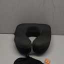 MLVOC Travel Pillow 100% Pure Memory Foam Neck Pillow, Comfortable & Breathable Cover, Machine Washable, Airplane Travel Kit with 3D Contoured Eye Masks, Earplugs, and Luxury Bag, Standard (Black)