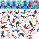 JOYIN 28 Pack Valentine's Day Ninja Sticky Man with Cards, Classroom Exchange Gift for Kids, Classroom and Holiday Reward Prizes, Valentines Party Favors, Ninja Sticky Man Toys