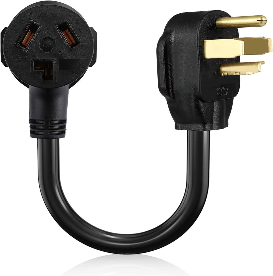 BOEEMI 4 Prong New Electric Dryer Plug Male to 3-Prong Old Dryer Receptacle Female Connector Adapter, NEMA 14-30P to 10-30R 4-Prong Dryer Outlet Adapter, 30A 125/250V 1.5FT, UL Compliant