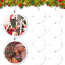Colingmill 50 Pcs Christmas Hanging Photo Frame Ornaments, Personalized Clear Acrylic Double Sided Mini Christmas Picture Frame Ornaments with Rope for Xmas Tree Decoration (Round)
