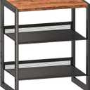 CHEMPFR Narrow 3-Tier Shoe Rack, Slim Space-Saving Shelf with Decorative Wood Top & Steel Mesh, Entryway/Closet/Dorm Organizer, 16.5x11.8x19.8 Inches