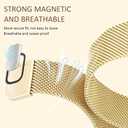 Magnetic Strap for Galaxy Watch 8 / Watch 8 Classic Band, Metal Milanese Slim Dressy Bracelet for Samsung Watch Bands Women, Starlight Rose Gold Sport Mesh Loop Bling Wristband 40mm 44mm 46mm Gilr Gift