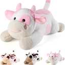 Cow Weighted Stuffed Animals - 22 Inch 4.5 Pounds Weighted Plushies Cow Stuffed Animals - Big Plush Pillow - Cute Plush Toys Gifts for Kids & Adults (22" 4.5 lbs Pink)