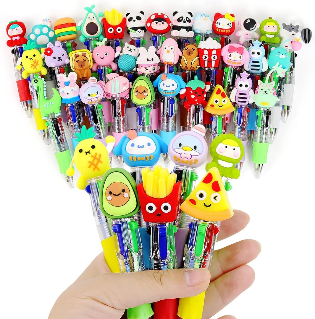 35 Pack Mini Multicolor Pens in One 4-in-1 Fun Pens for Kids Cute Ballpoint Pen Bulk for Birthdays and Children's Parties Fun Gifts Assorted Ink Kawaii Pen