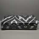 OLANLY Outdoor Rug 9x12 ft Waterproof, Outdoor Plastic Straw Rug with Geometric Pattern Clearance, Reversible RV Mat for Patio, Camping, Balcony, Deck, Backyard, Black & White