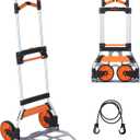 VEVOR Folding Hand Truck and Dolly, 309 Lbs Capacity, Aluminum Foldable Cart, Heavy-Duty Luggage Trolley Cart with Telescoping Handle and PP+TPR Wheels for Home, Office, Shopping, Travel