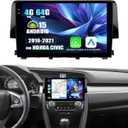 4G+64G Android 15 Car Stereo for Honda Civic 2016-2021 with Wireless Carplay Android Auto Factory Backup Camera Steering Wheel Control 9 Inch Touchscreen GPS Navigation WiFi Bluetooth FM