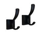 Black Coats Towels Hooks,Towel Robe Clothes Coat Hooks,Heavy Duty Wall Mount Hooks for Bath Bedroom Kitchen Pool Garage Hotel,2 Pack