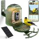 HIXX Smart Bird Feeder with 4MP Camera Auto Capture Video, AI Bird Identification, Large Capacity & Seed Guard, Solar Powered Night Light, Live Birdwatching Camera for Lovers, Family & Friends