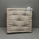 Intelligent Design Azza Floor Pillow, Large Cushions Sitting for Adults, Floor Pillow for Meditation or Yoga, Lustrous Chenille Tufted with Scalloped Edges for Bench/Chair Cushion, 20"x20"x5" Ivory