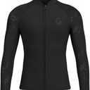 GoldFin Mens Wetsuit Top, 3mm Wetsuits Men Neoprene Jacket Long Sleeve Wet Suits for Water Sports Diving Surfing Kayaking Swimming Black-print, XX-Large