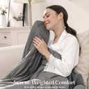 Smart Queen Weighted Blanket 25lbs (78”x85”,Grey) King Size Soft Cooling Heavy Blanket for Sleeping, Breathable All Season Comfort with Premium Glass Beads,Machine Washable