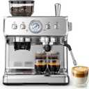 COWSAR 20 Bar Espresso Machine with Grinder & Milk Frother Steam Wand, 58mm Expresso Coffee machines, Commercial Stainless Steel Coffee Maker for Cappuccino and Latte, Perfect for Home Caf (EXP 02/04/26)