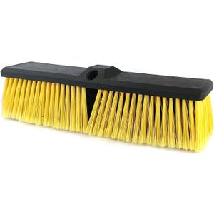 Push Broom Head Outdoor Large Stiff Bristle Broom Head - Excellent Cleaning Performance - Easy Installation Broom Head(18 inches)