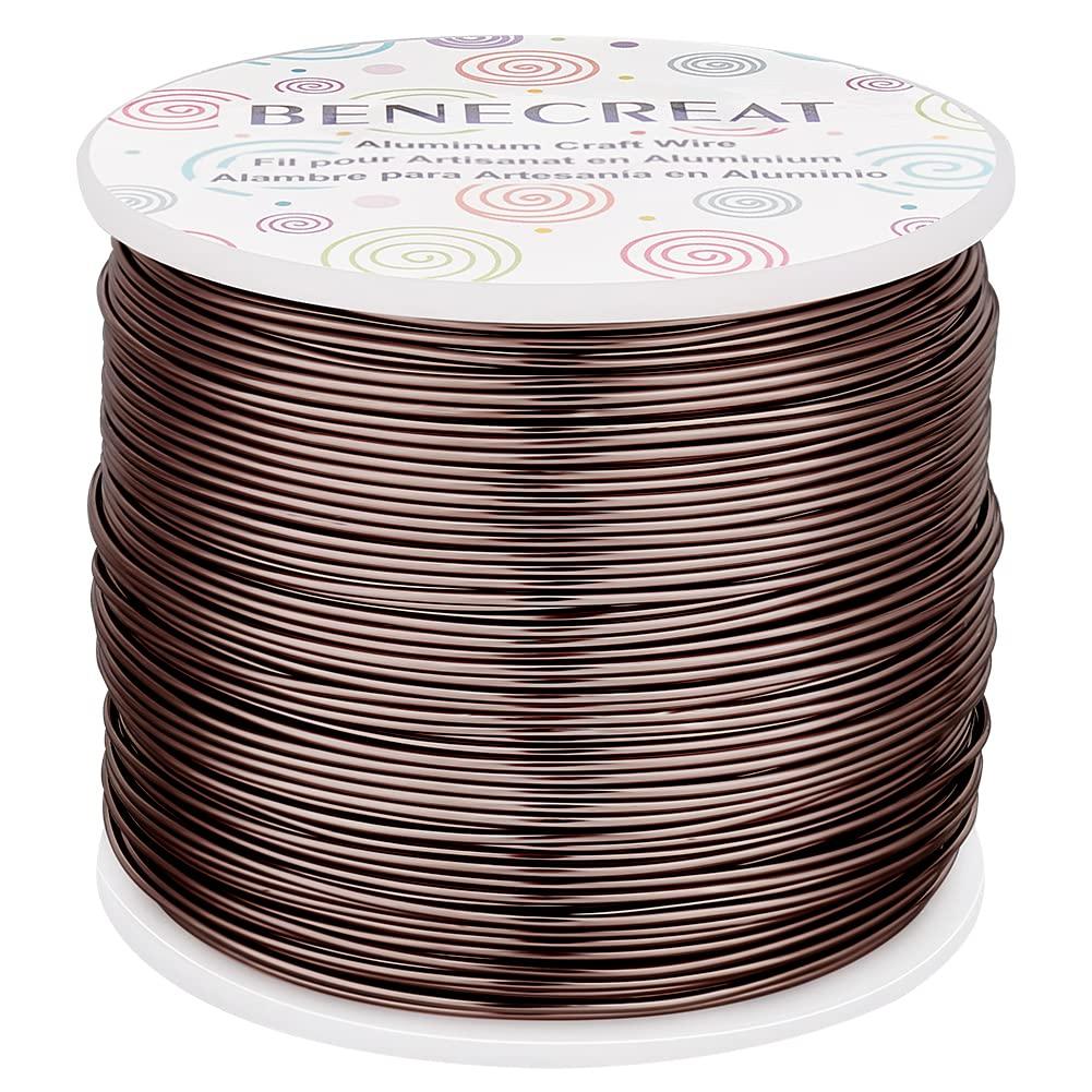 BENECREAT 18 Gauge Brown Aluminum Wire (18 Gauge,492 FT) Anodized Craft Making Beading Floral Colored Aluminum Craft Wire for Gem Wrapping, Jewelry Craft Making