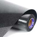 HTVVETUR Glitter Black HTV Vinyl Rolls Heat Transfer Vinyl - 12" x 9ft Glitter HTV Vinyl for Shirts, Iron on Vinyl Cameo - Easy to Cut & Weed (J002-9ft)