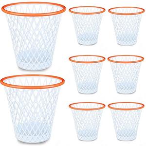 Wonderjune 8 Pcs Basketball Trash Can 4.5 Gallon Basketball Garbage Can Plastic Waste Basket Trash Bin Gift for Home Office Kitchen Living Room Gym