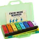 MINIARTIS Glockenspiel Xylophone | Educational Music Toys for Toddlers | 8 Notes Colorful Resonator Bells for Kids with 15 Songbook & Green Case | Great Birthday Gift for Children