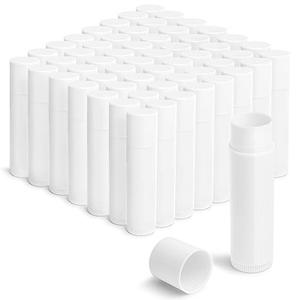 JuLand 100 Packs Empty Lip Balm Tubes Bulk Round BPA Free with Caps for DIY Lipstick homemade, 3/16 Oz (5.5 ml) Leak-Free Empty Lip Balm Containers, White
