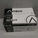 Amico 5/6 inch 3CCT LED Recessed Lighting 12 Pack, Dimmable, Damp Rated, 12.5W=100W, 950LM Can Lights with Baffle Trim, 3000K/4000K/5000K Selectable, Retrofit Installation - ETL & FCC Certified