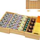 MinBoo Bamboo K Cup Holder for Drawer or Countertop Coffee Pod Holder Expandable K Cup Pod Storage Tea bag organizer K Cup Storage for Coffee Station Home Office and Kitchen
