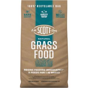 O.M. Scott and Sons Natural Grass Food, Food for Lawns, Fertilizes for up to 10 Weeks, Covers up to 2,000 sq. ft., 12.72 lbs.