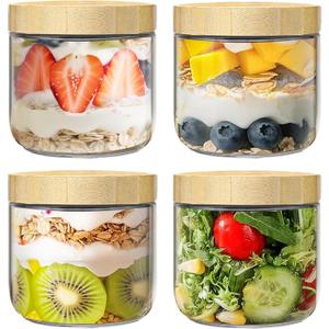 10oz Overnight Oats Containers with Bamboo Lids, Glass Jars with Airtight Lids, Wide Mouth Mason Meal Prep Jars, Food Storage Container for Yogurt Salad Chia Pudding Snacks Spice Sugar,4 Pack 10oz Overnight Oats Containers with Bamboo Lids, Glass Jars with Airtight Lids, Wide Mouth Mason Meal Prep Jars, Food Storage Container for Yogurt Salad Chia Pudding Snacks Spice Sugar,4 Pack
