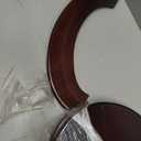 Solid Wood Elongated Toilet Seat with Soft Close Hinges, Decorative Style, Natural Wood, 18.5 x 34 Inches (Dark Brown)