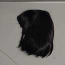 OYSRONG Women Men's Short Black Full Bang Hairstyle Straight Wig, Cosplay Heat Resistant Fibre Wig