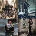 CELNEPHO Chunky Platform Boots for Women, Square Toe Lace up Zip High Heel Combat Wedge Ankle Boots (6)