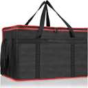 PEASUG Insulated Bags for Food Delivery, XXXL Pizza Delivery Bags, Large Capacity Cooler Bag Keep Food Warm for Grocery Shopping and Catering, Foldable, Heavy-Duty (Red)