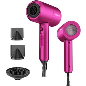 SHRATE Ionic Hair Dryer with Diffuser | Professional Blow Dryer for Curly, Frizzy & All Hair Types | Low Noise & Gentle for Sensitive Hair | Compact & Portable Design for Home, Travel, Women & Men