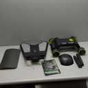 Ab Roller with Elbow Support, Ab Roller Board Core Workout Machine with 4 Wheels, Mini Pilates Reformer Equipment for Home Gym, Abdominal Full-Body Strength Exercise Trainer with Knee Pad (Black & Green)