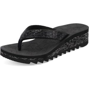 ONCAI Women's Wedge Flip Flops with RhinestoneRecovery Dressy Walking Sandals for Women with Comfortable Arch Support Cushion Yoga Mat Summer Rubber Soles(US Size 5-11)