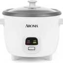 AROMA Rice Cooker, 3-Cup (Uncooked) / 6-Cup (Cooked), Small Rice Cooker, Oatmeal Cooker, Soup Maker, Auto Keep Warm, 1.5 Qt, White, ARC-393NG