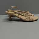 Coutgo Womens Strappy Sandals Slingback Kitten Low Heels Open Toe Buckle Strap Summer Party Dress Shoes (Beige) Size 10