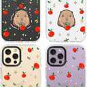 ChiCsFleur for iPhone 14 Pro Max Case, TPU Phone case with Camera Protection for Women Girls Teens - Capybara Orange Fruit Sparkle Artsy Fun Kawaii Animal Y2K Sorority Aesthetic Unique