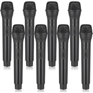 8 Pack Fake Microphone Prop Bulk Fun Stage Mics Toy Pretend Plastic Microphone Toy for Karaoke, Halloween, Stage Costume Favors, Birthday Party, Simulate Speech Practice