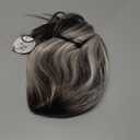 RENERSHOW Medium Length Bob Wig with Bangs for White Women Layered Blonde Balayage Bob Straight Hair Wig Natural Synthetic Hair Replacement Wig Ombre Platinum with Brown Wig