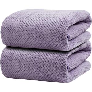 Oversized Bath Towels Extra Large 40x80 Inches Bath Sheets for Adults Super Soft Quick Dry Highly Absobent Microfiber Shower Towels (2 Piece, Lavender)…