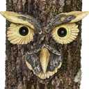 Bits and Pieces - 'Owl Face' Tree Hugger - Yard Decoration - Whimsical Tree Sculpture Outdoor Tree Face - Garden Decoration - Garden Peeker Yard Art